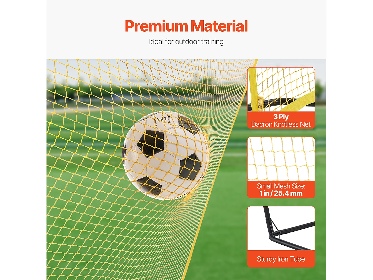 Filet de Rebond de Football SucceBuy Filet d'Entraînement Portable Soccer Rebounder 213 x 213 cm pour Entraînement