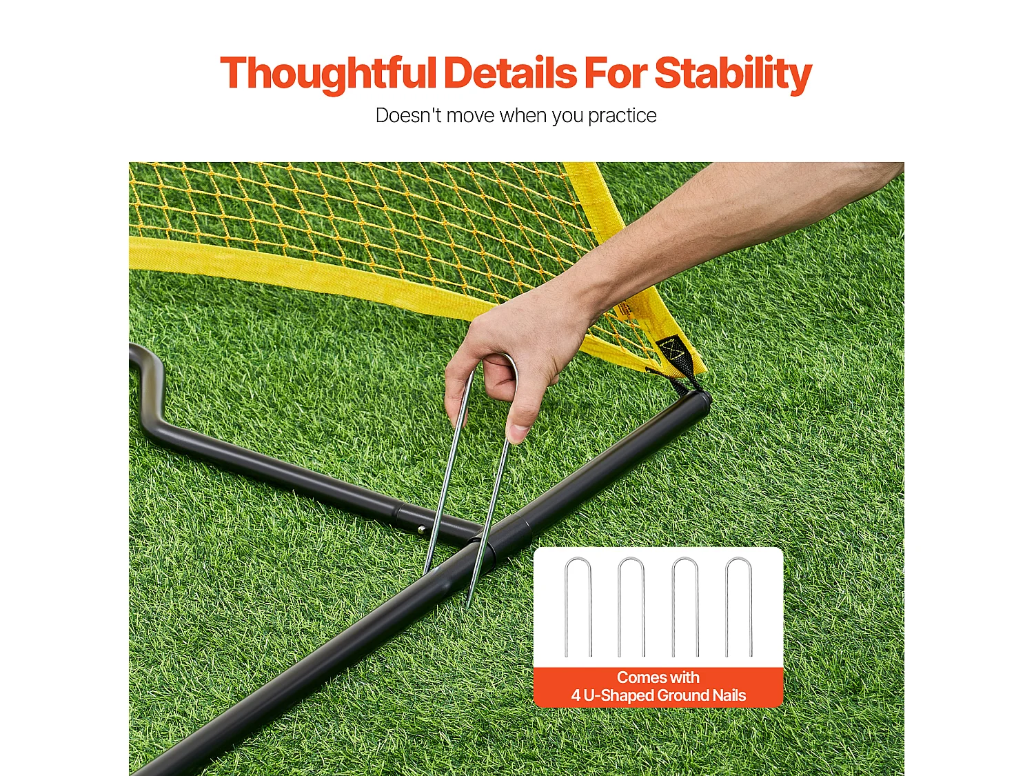 Filet de Rebond de Football SucceBuy Filet d'Entraînement Portable Soccer Rebounder 213 x 213 cm pour Entraînement