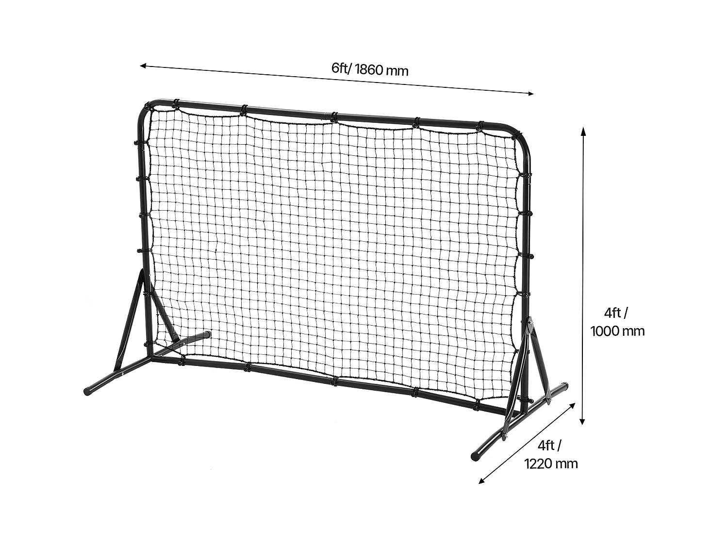 Filet de Rebond de Football SucceBuy Filet d'Entraînement Double Face pour le Football Soccer Rebound Trainer 188 x 122 cm
