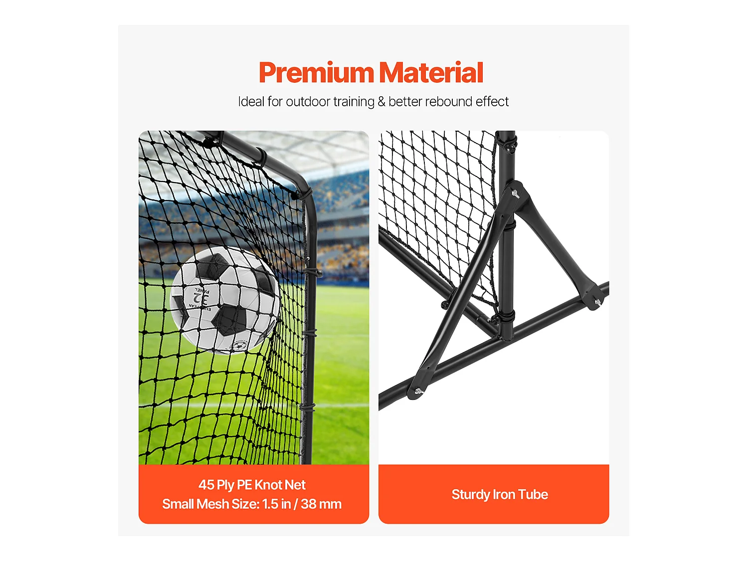 Filet de Rebond de Football SucceBuy Filet d'Entraînement Double Face pour le Football Soccer Rebound Trainer 188 x 122 cm