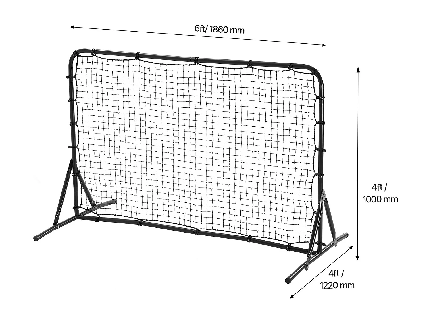 Filet de Rebond de Football SucceBuy Filet d'Entraînement Double Face pour le Football Soccer Rebound Trainer 188 x 122 cm
