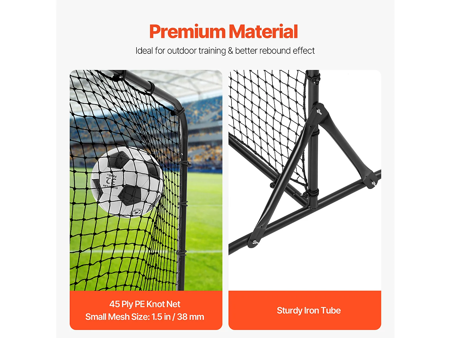 Filet de Rebond de Football SucceBuy Filet d'Entraînement Double Face pour le Football Soccer Rebound Trainer 188 x 122 cm