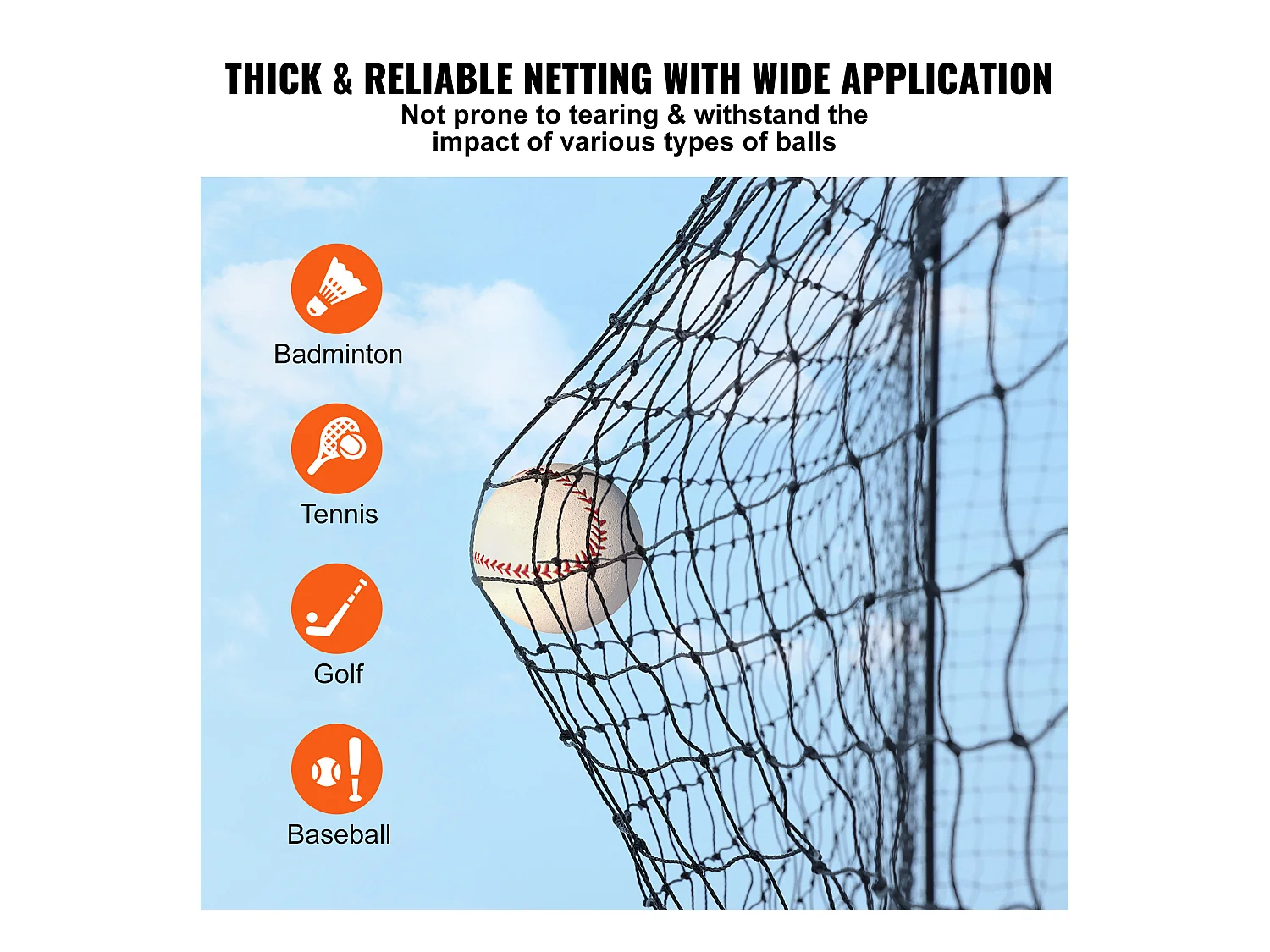 Filet d'Entraînement de Baseball SucceBuy 17,4 m, Filet en PE avec Porte et Sac de Transport, Âge de Lancer Portable avec Porte et Sac de Transport