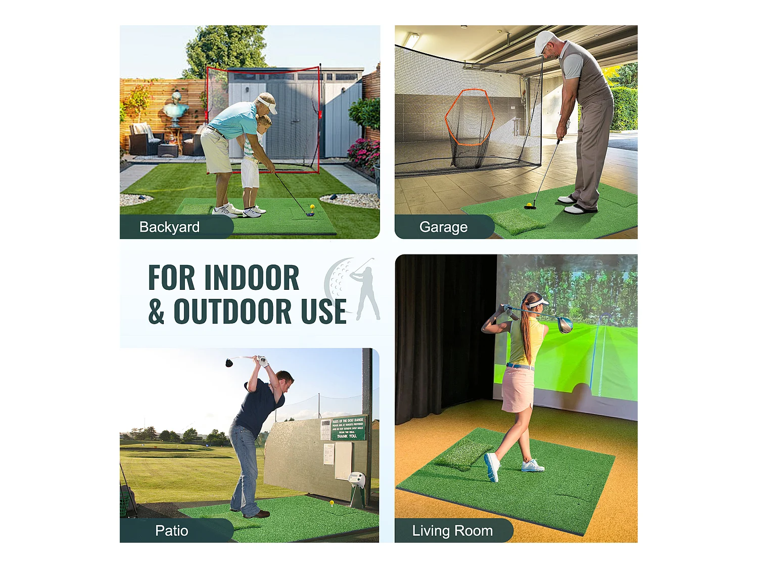 Tapis de Frappe SucceBuy de Golf 12.7 x10.2cm, Tapis d'Entraînement Épais pour Entraînement de Conduite et de Chipping en Intérieur/Extérieur