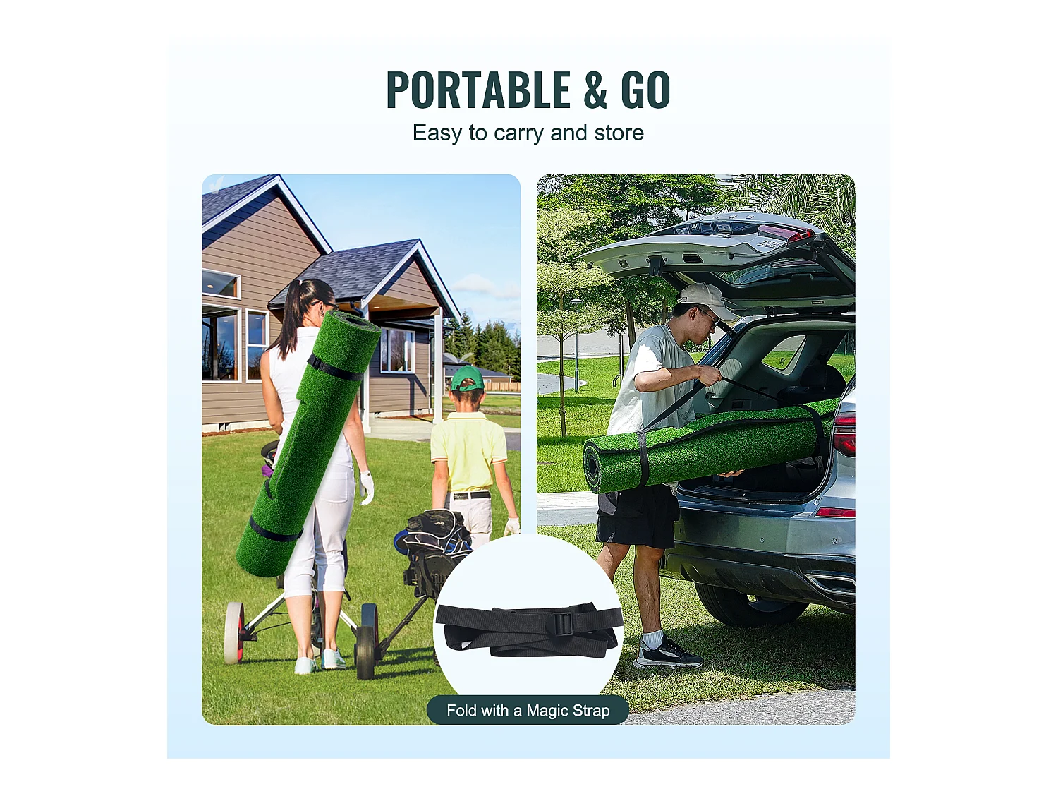 Tapis de Frappe SucceBuy de Golf 12.7 x10.2cm, Tapis d'Entraînement Épais pour Entraînement de Conduite et de Chipping en Intérieur/Extérieur