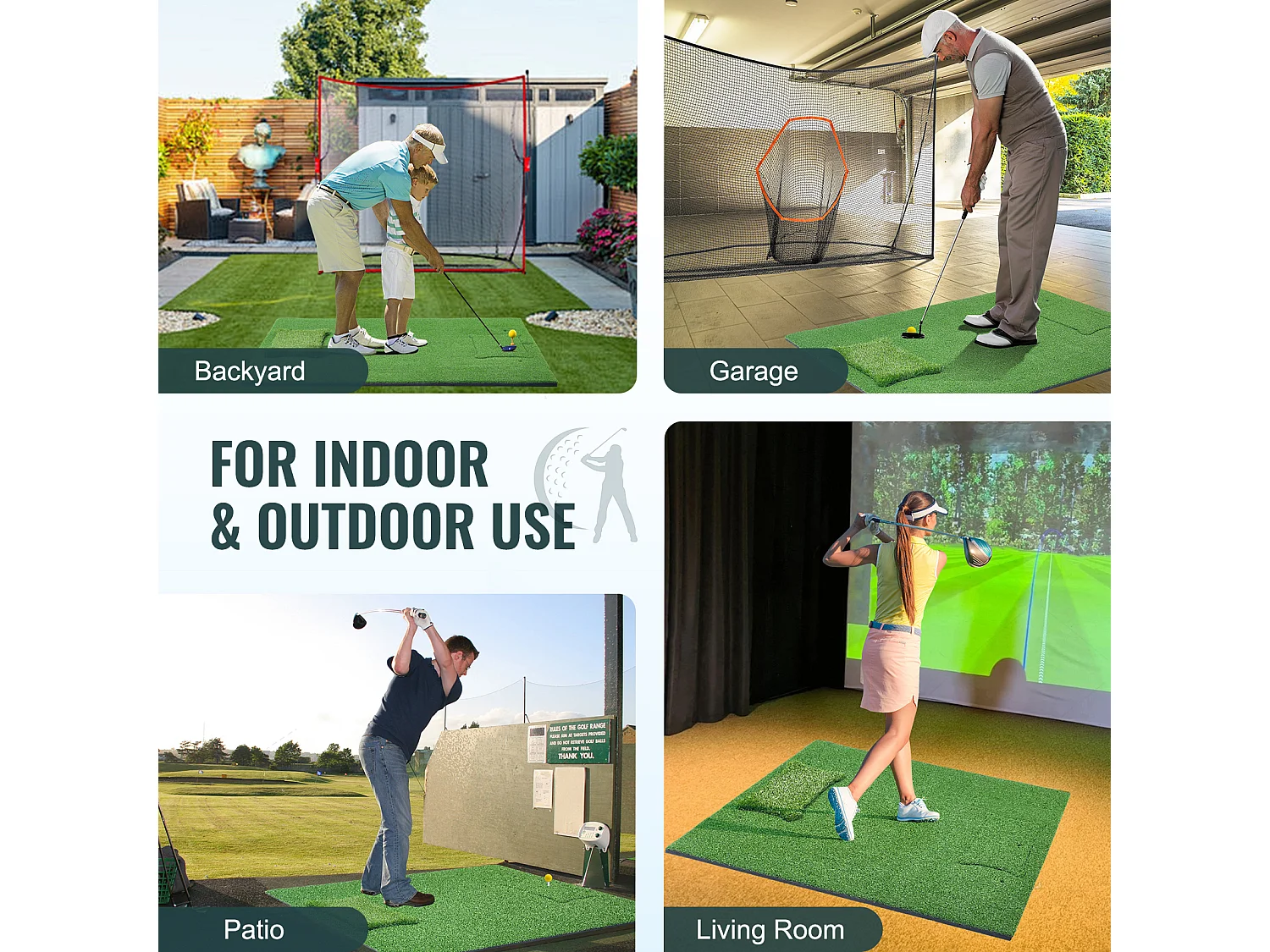 Tapis de Frappe SucceBuy de Golf 12.7 x10.2cm, Tapis d'Entraînement Épais pour Entraînement de Conduite et de Chipping en Intérieur/Extérieur