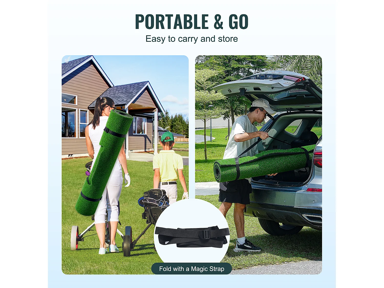 Tapis de Frappe SucceBuy de Golf 12.7 x10.2cm, Tapis d'Entraînement Épais pour Entraînement de Conduite et de Chipping en Intérieur/Extérieur