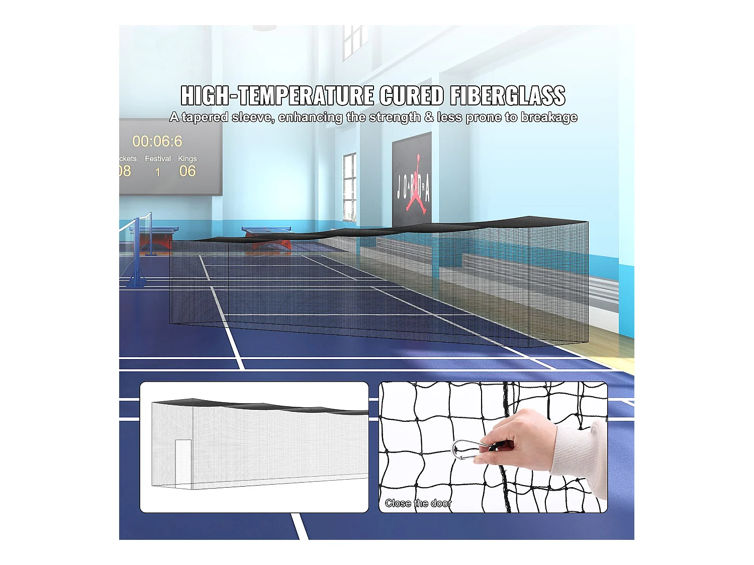 Filet d'Entraînement de Baseball Professionnel SucceBuy, 21,7 m, Filet en PE Fermé Robuste Extérieur, avec Porte et Sac de Transport