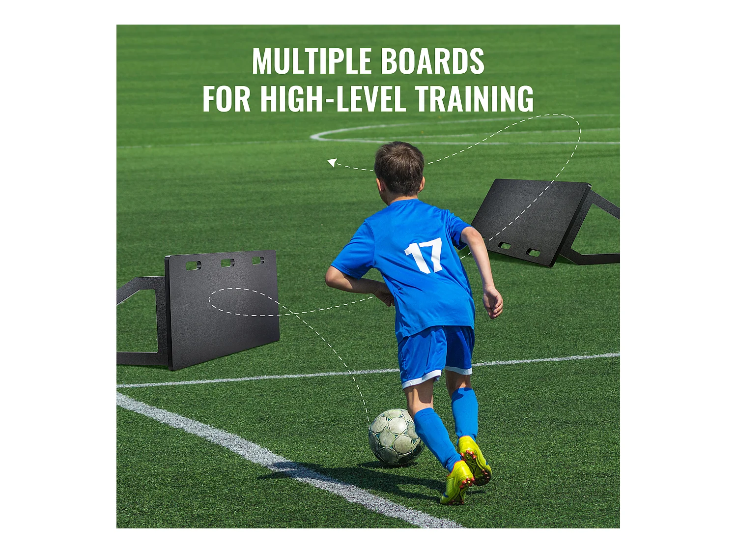 Filet de Rebond de Football SucceBuy 114 x 45.5 cm Tableau de Rebond de Football Portable avec 2 Angles de Rebond