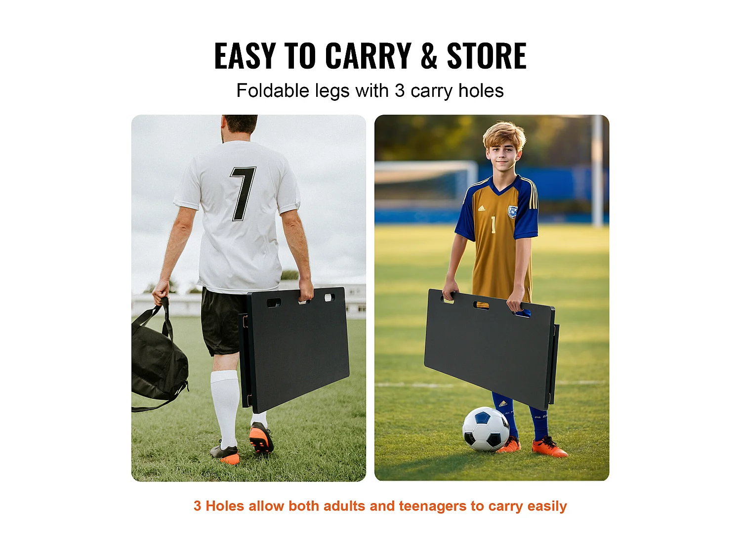 Filet de Rebond de Football SucceBuy 114 x 45.5 cm Tableau de Rebond de Football Portable avec 2 Angles de Rebond