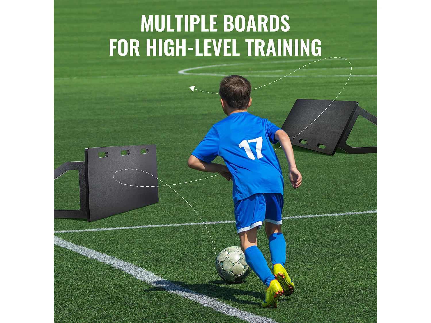 Filet de Rebond de Football SucceBuy 114 x 45.5 cm Tableau de Rebond de Football Portable avec 2 Angles de Rebond