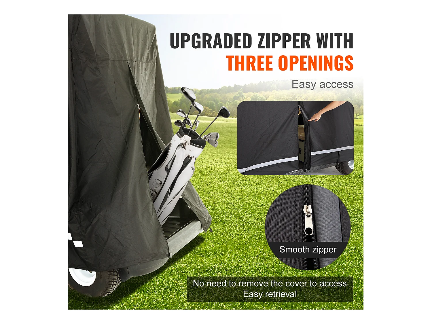 Housse de Voiturette SucceBuy de Golf 4 Passagers en Polyester 600D Imperméable, Compatible avec Tous les Modèles