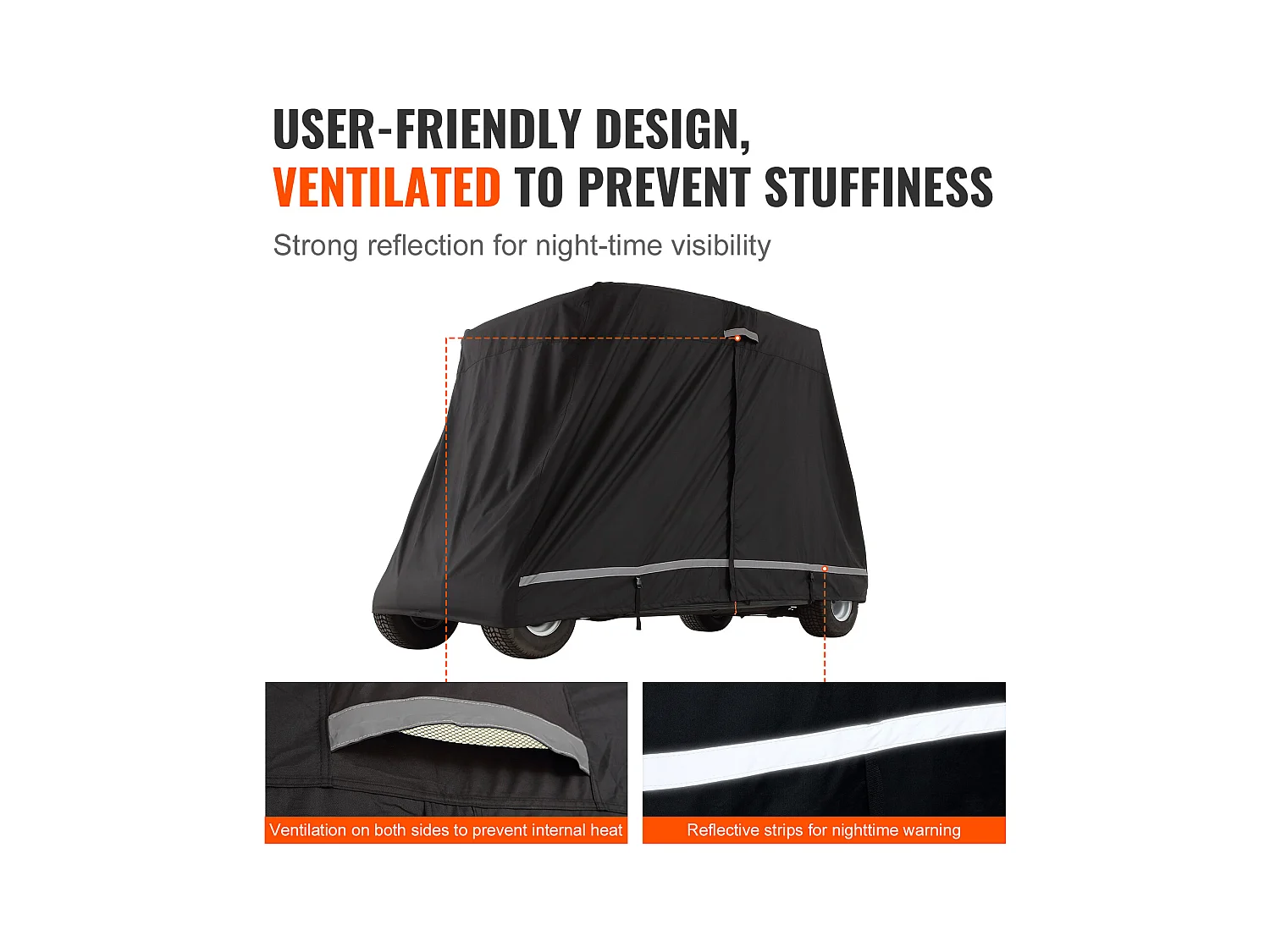 Housse de Voiturette SucceBuy de Golf 4 Passagers en Polyester 600D Imperméable, Compatible avec Tous les Modèles