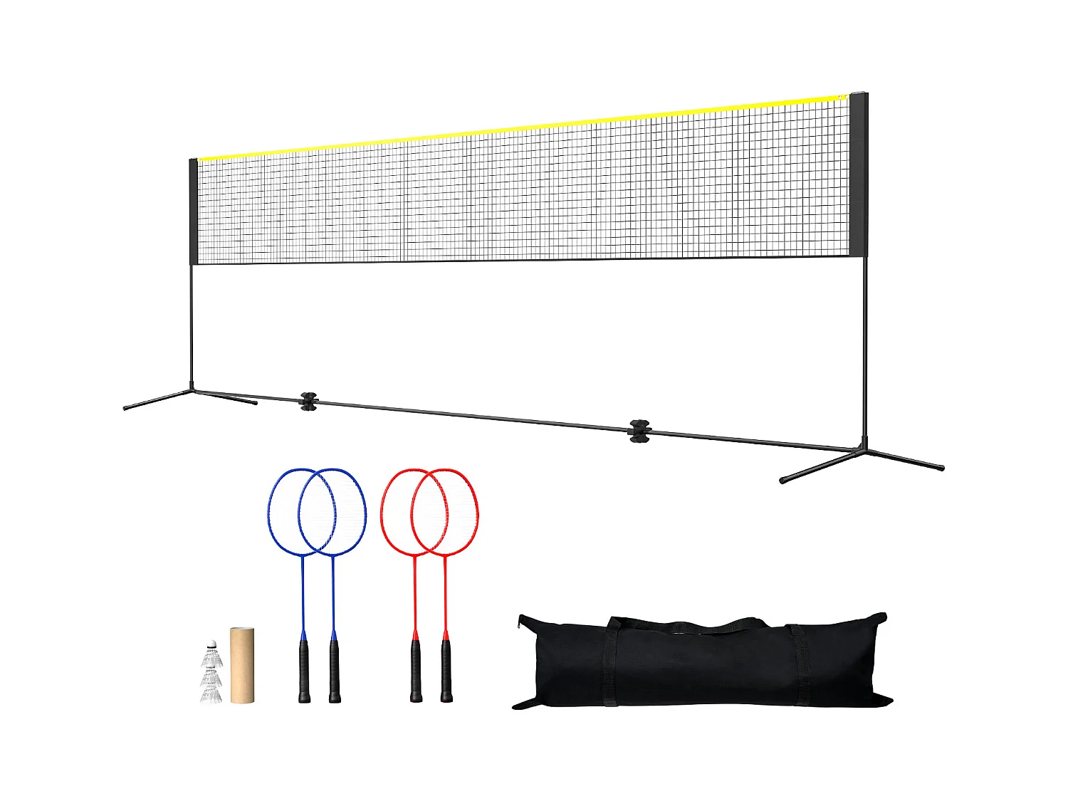 Filet de Badminton, SucceBuy Filet de Badminton de 6,06 m, Filet de Tennis Portatif Extérieur pour Volley-ball et Pickleball