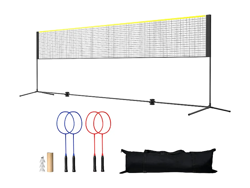 Rede de Badminton, SucceBuy Rede de Badminton de 6,06 m, Rede de Ténis Portátil para Voleibol e Pickleball