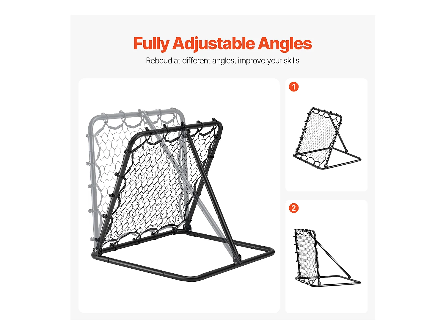 Filet de Rebond de Football SucceBuy Filet de Rebond de Soccer 86 x 86 cm Cadeau d'Entraînement Portable pour Tous