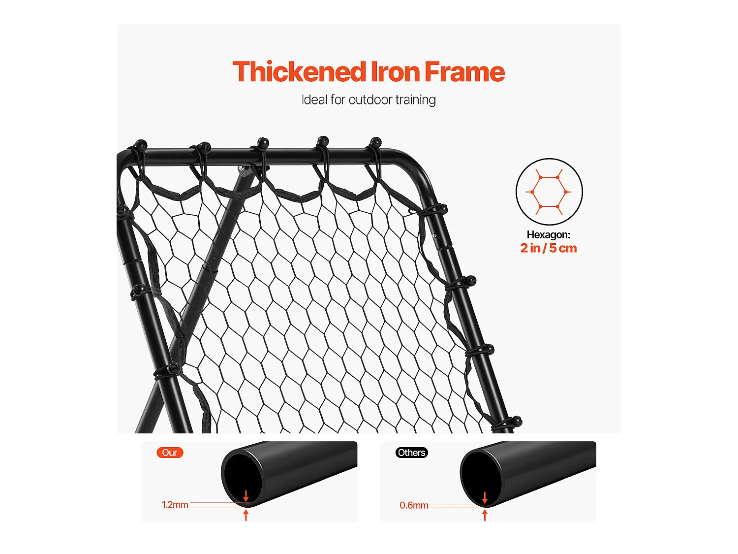 Filet de Rebond de Football SucceBuy Filet de Rebond de Soccer 86 x 86 cm Cadeau d'Entraînement Portable pour Tous