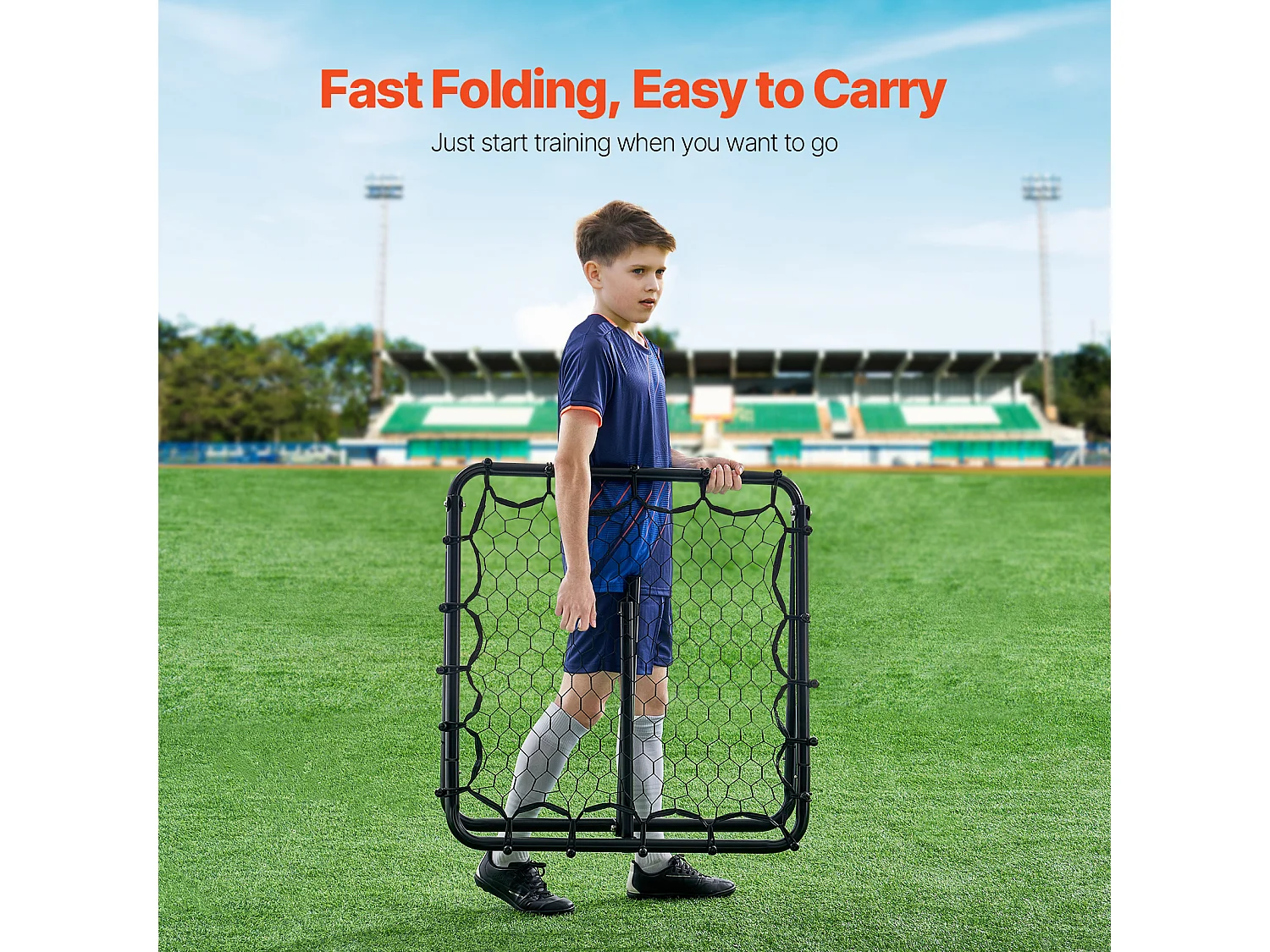 Filet de Rebond de Football SucceBuy Filet de Rebond de Soccer 86 x 86 cm Cadeau d'Entraînement Portable pour Tous