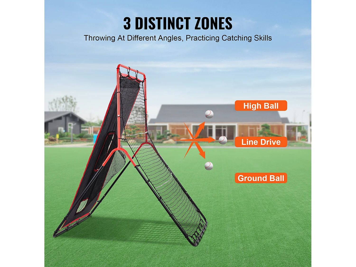 Red de Rebote SucceBuy para Béisbol y Softbol, 110 x 140 cm, 2 en 1, para el Entrenamiento en Campo y Lanzamiento