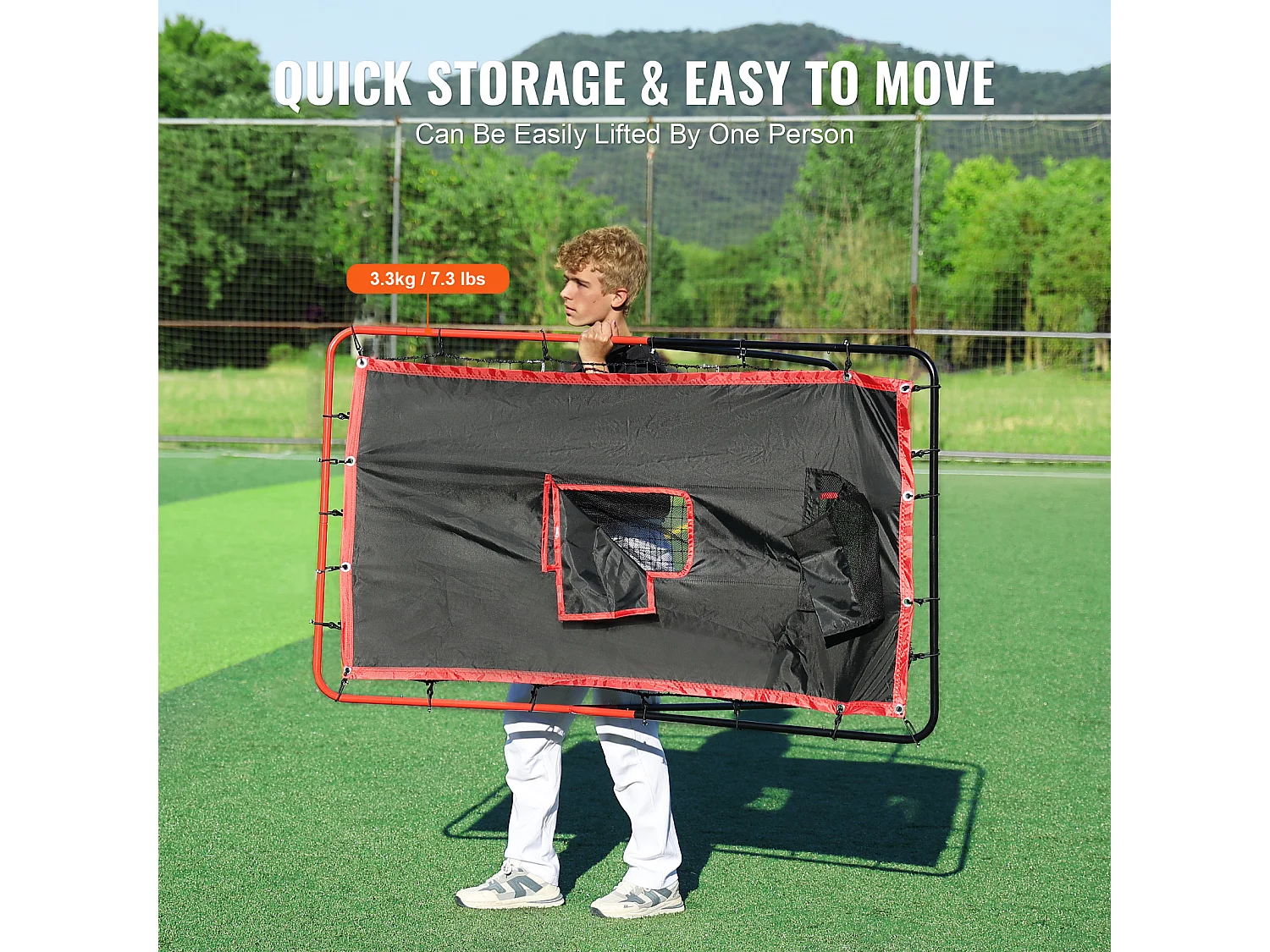 Red de Rebote SucceBuy para Béisbol y Softbol, 110 x 140 cm, 2 en 1, para el Entrenamiento en Campo y Lanzamiento
