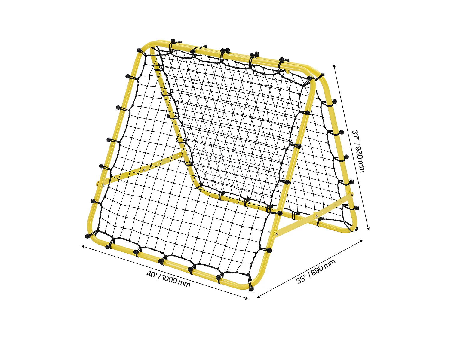 Siatka do Odbijania Piłki Nożnej SucceBuy Soccer Rebound Net 114 x 89 x 94 cm Przenośny Prezent Treningowy dla Każdego