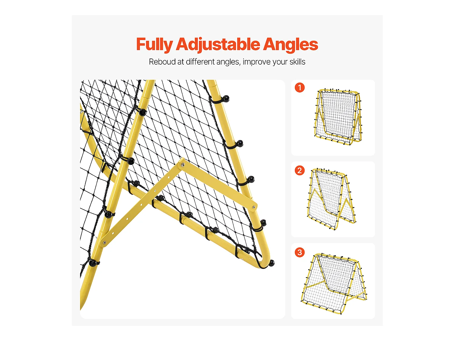 Siatka do Odbijania Piłki Nożnej SucceBuy Soccer Rebound Net 114 x 89 x 94 cm Przenośny Prezent Treningowy dla Każdego
