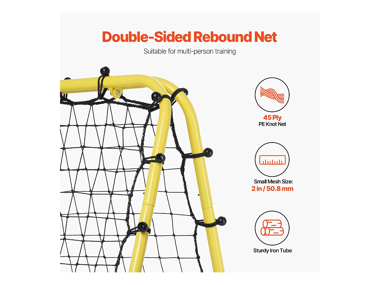 Siatka do Odbijania Piłki Nożnej SucceBuy Soccer Rebound Net 114 x 89 x 94 cm Przenośny Prezent Treningowy dla Każdego