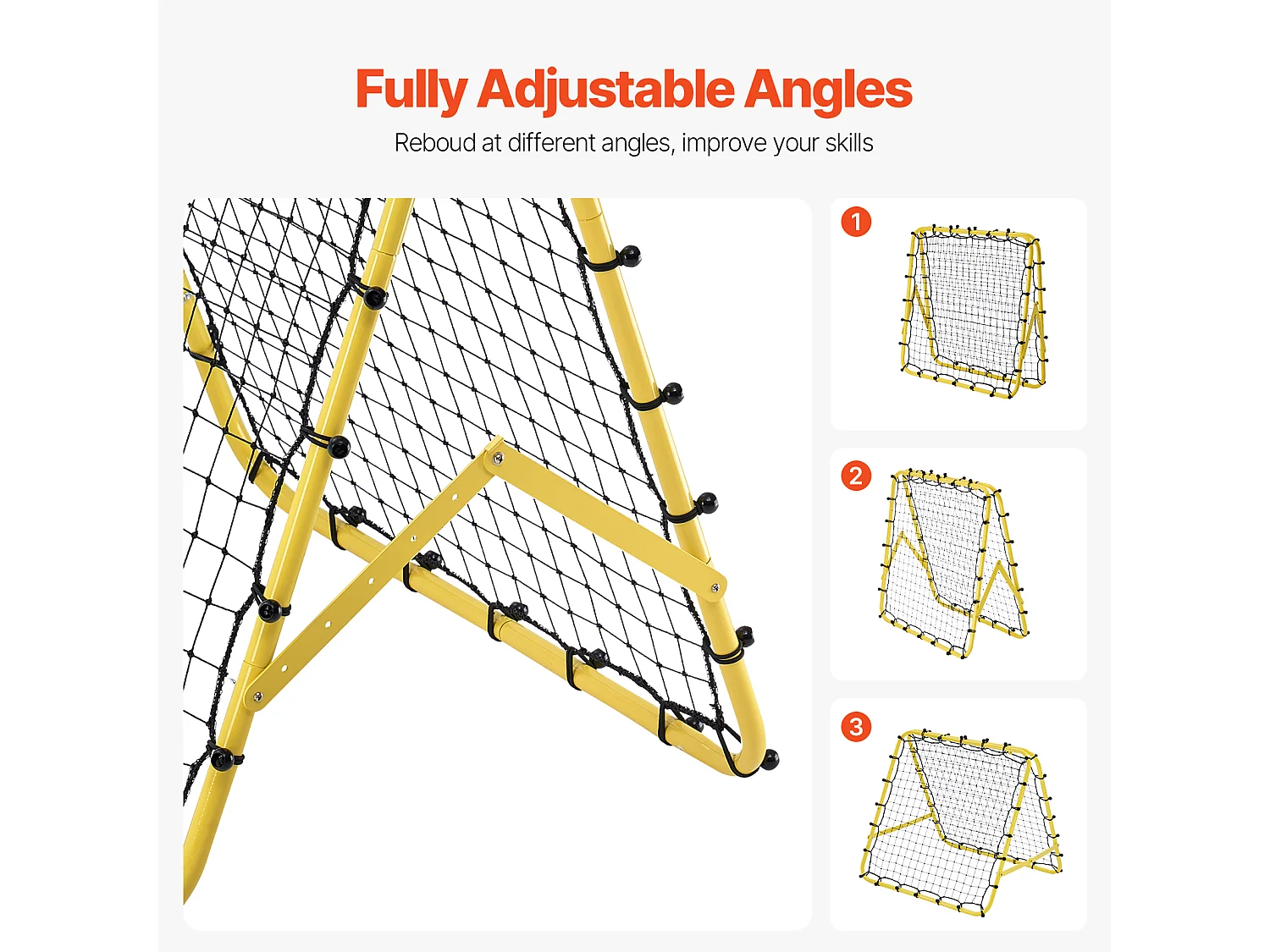 Red de Rebote de Fútbol SucceBuy Red de Rebote de 114 x 89 x 94 cm, Regalo de Entrenamiento Portátil para Todos