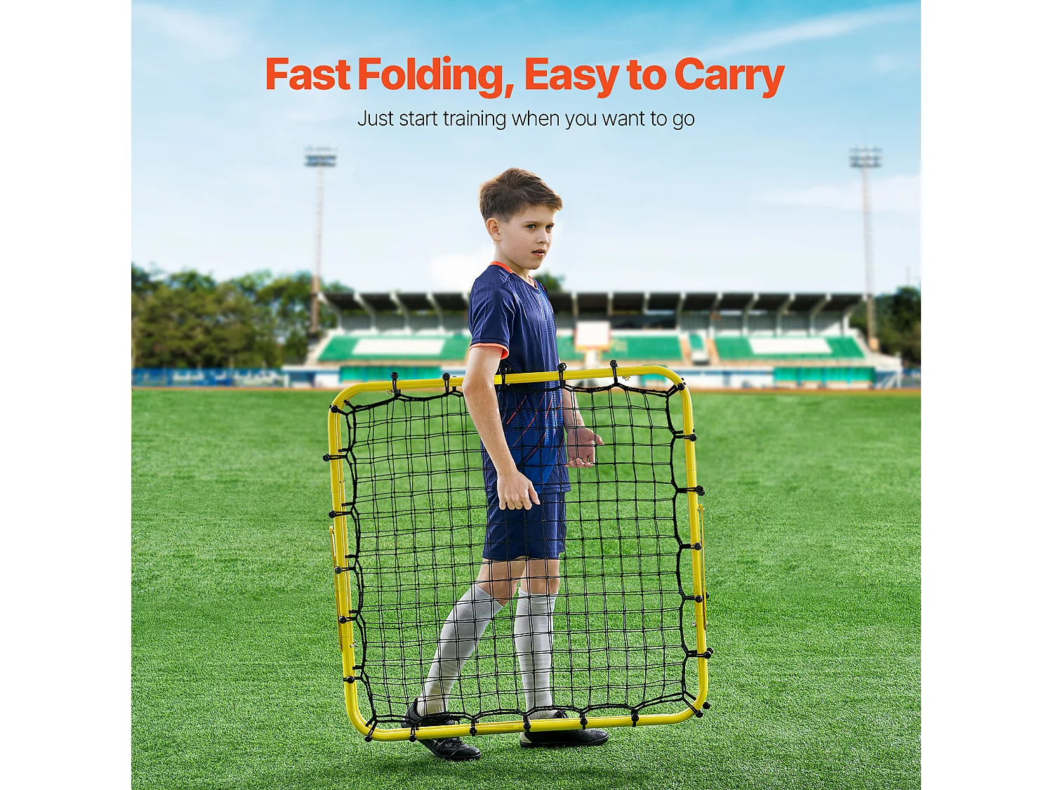 Red de Rebote de Fútbol SucceBuy Red de Rebote de 114 x 89 x 94 cm, Regalo de Entrenamiento Portátil para Todos