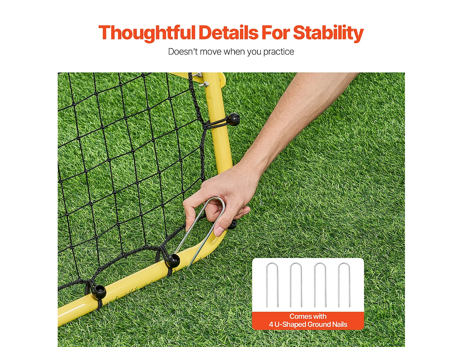 Red de Rebote de Fútbol SucceBuy Red de Rebote de 114 x 89 x 94 cm, Regalo de Entrenamiento Portátil para Todos