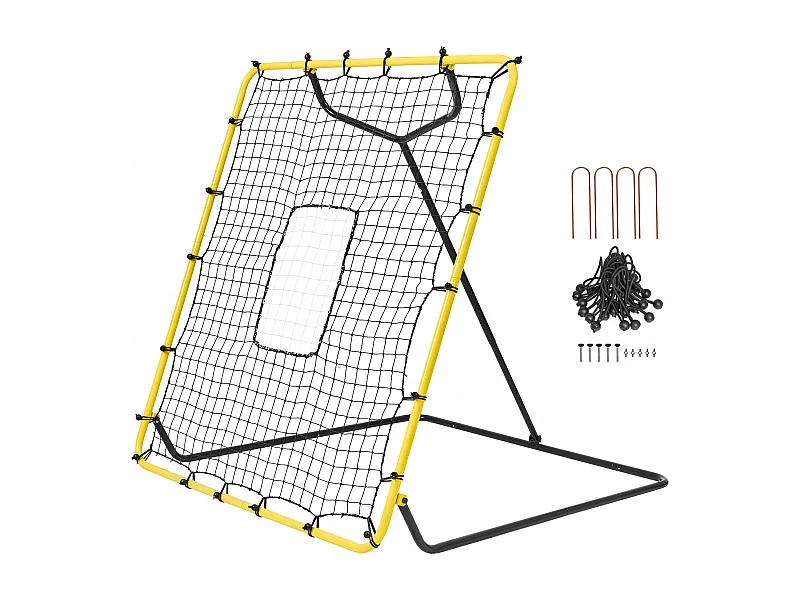 Rede de Rebote SucceBuy para Beisebol e Softbol, 122 x 137 cm, com Ângulos Ajustáveis, para o Treino em Campo e Lançamento