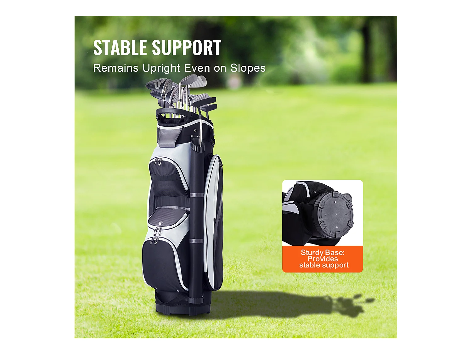 Torba Golfowa na Wózek SucceBuy 91,44 cm 14 Przegródek Wiele Kieszeni Czarna