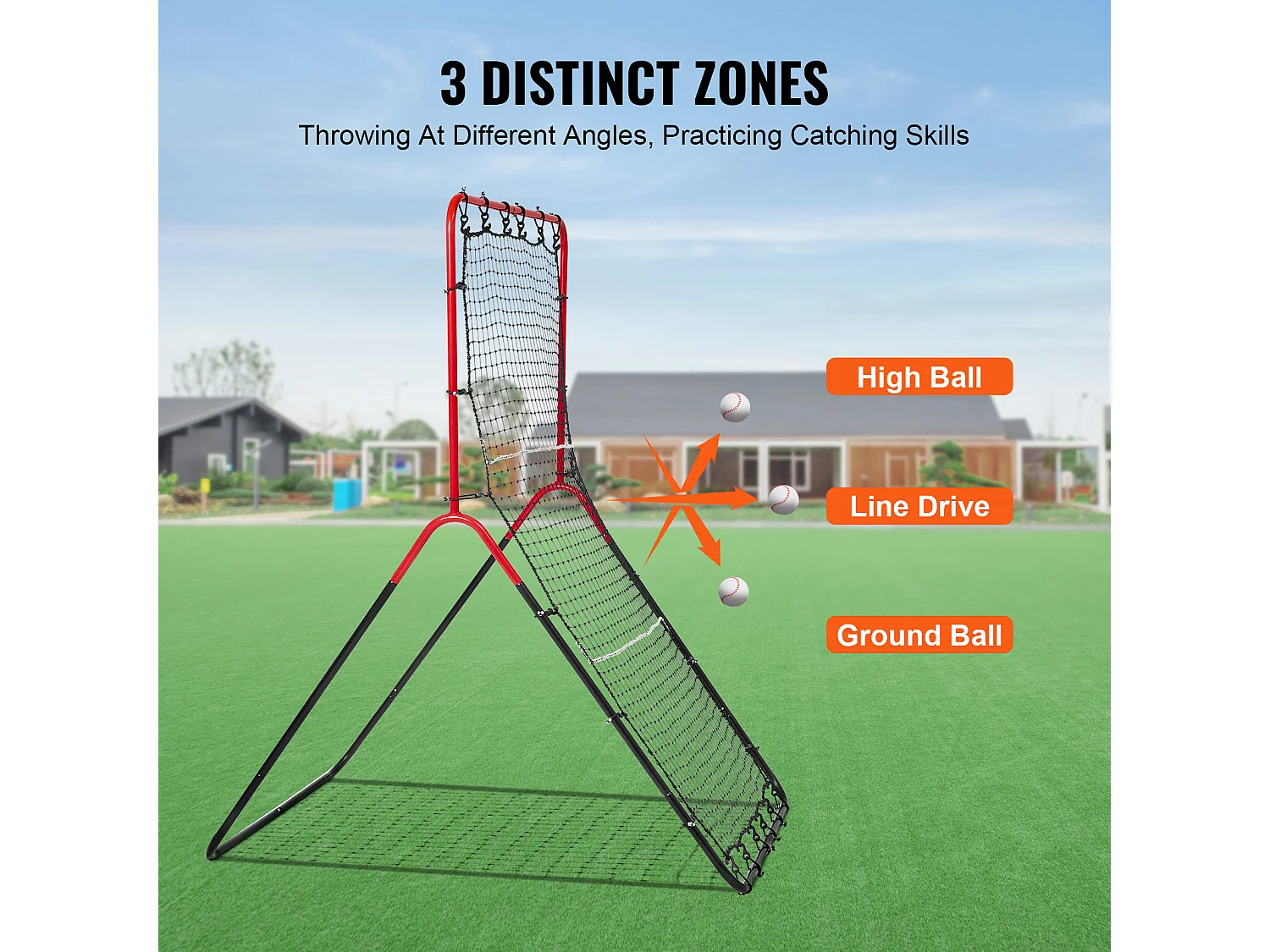 Red de Rebote SucceBuy para Béisbol y Softbol, 91 x 137 cm, 3 Vías, para el Entrenamiento en Campo y Lanzamiento
