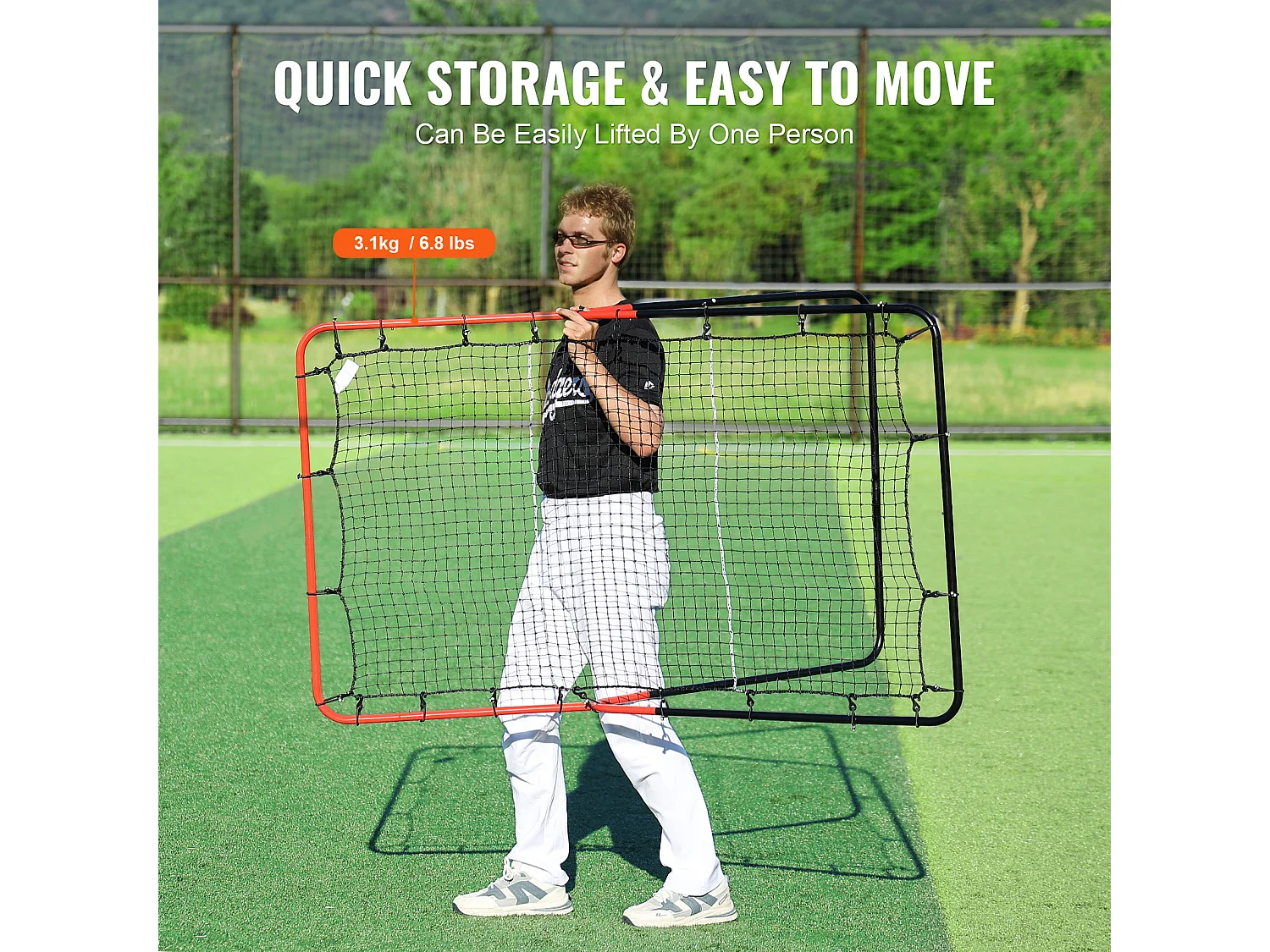 Red de Rebote SucceBuy para Béisbol y Softbol, 91 x 137 cm, 3 Vías, para el Entrenamiento en Campo y Lanzamiento