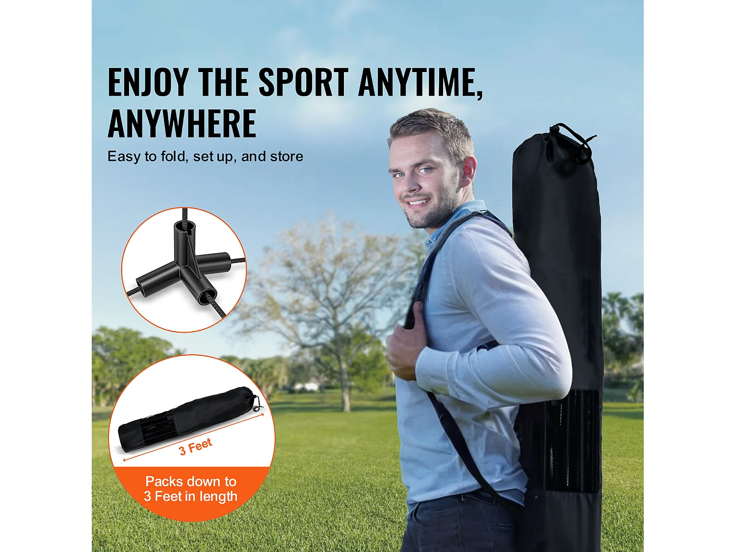 Filet de Badminton SucceBuy de Ensemble, 427 cm, Filet de Tennis de Pickleball de Volley-Ball Extérieur Portable