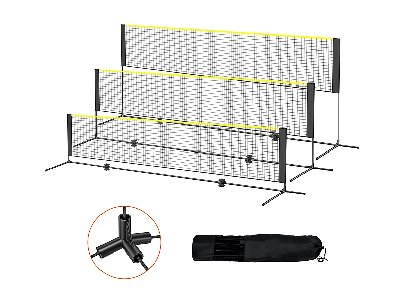 Filet de Badminton SucceBuy de Ensemble, 427 cm, Filet de Tennis de Pickleball de Volley-Ball Extérieur Portable