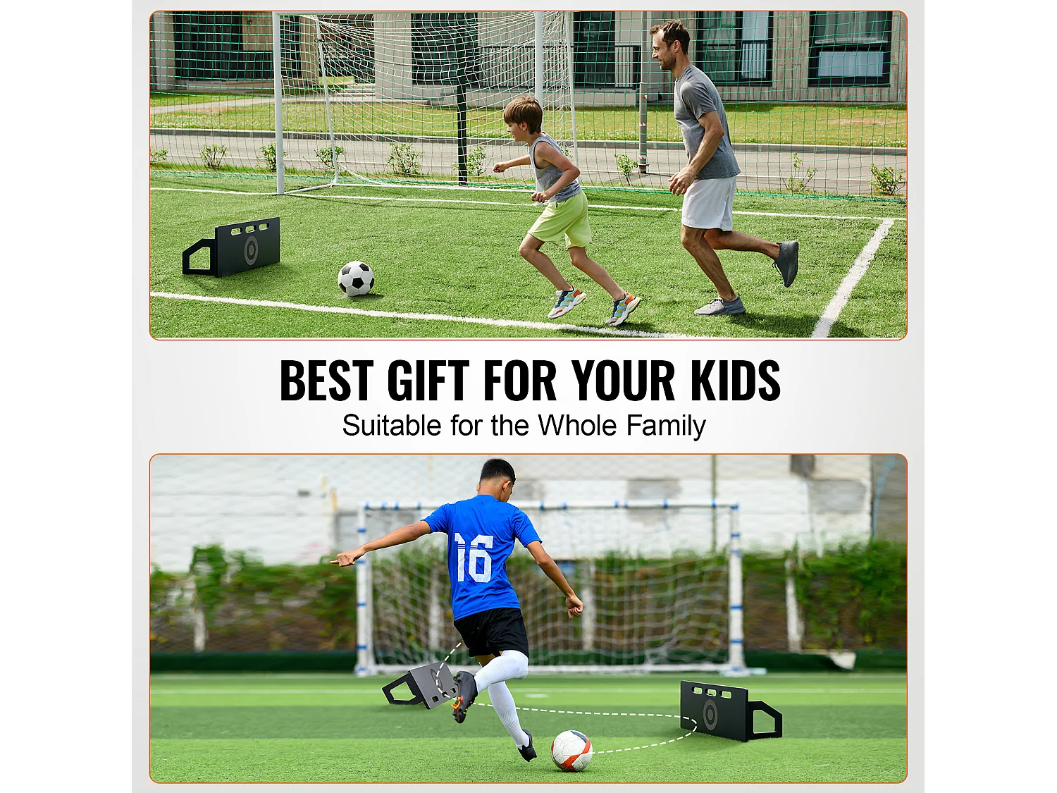 Filet de Rebond de Football SucceBuy Planche de Rebond de Soccer 81 x 30 cm, Mur Portable avec 2 Angles Réglables