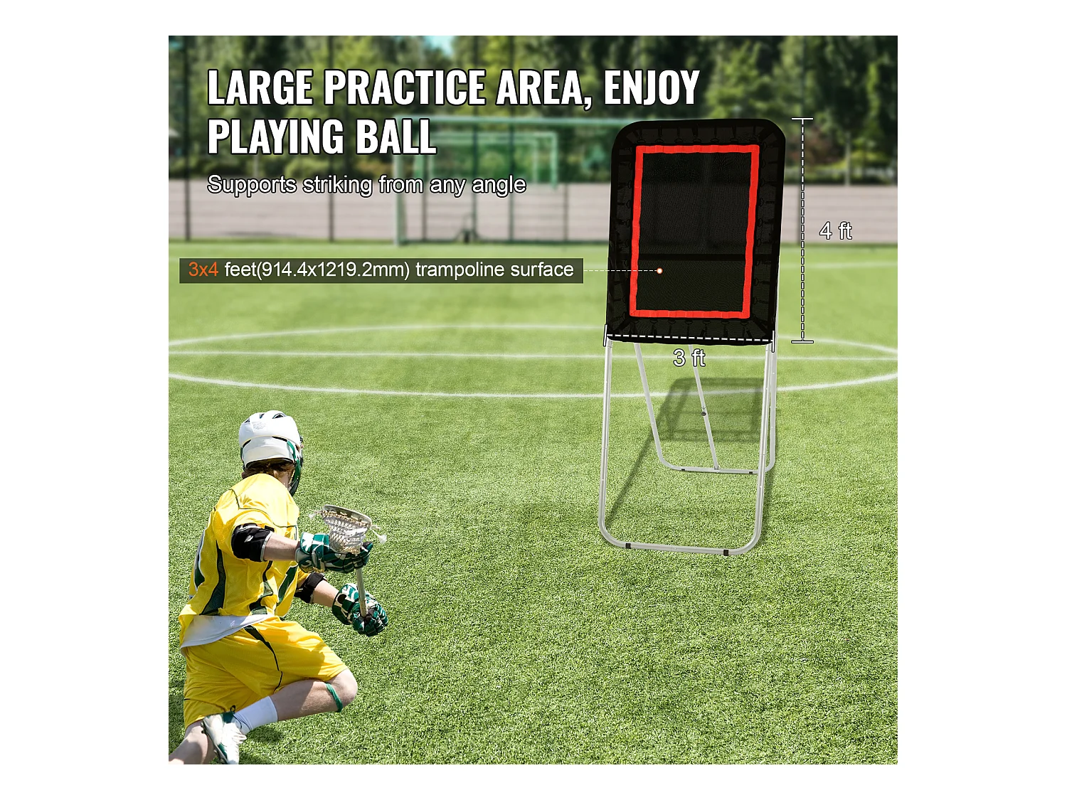 Filet de Rebond de Baseball SucceBuy, Filet de Rebond de Softball Réglable, 91 x 122 cm