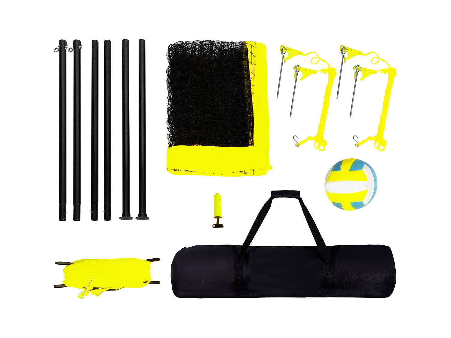 Filet de Volley-Ball SucceBuy Portable D'extérieur de Système, avec Poteaux à Hauteur Réglable, sac de Transport pour Jardin, Plage, Pelouse