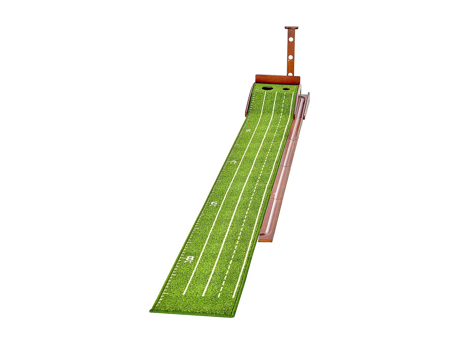 Alfombra de Golf SucceBuy 2 Hoyos para Entrenamiento en Interior, Retorno Automático de Bola, Guía de Alineación, Mini Set de Golf con 3 Bolas
