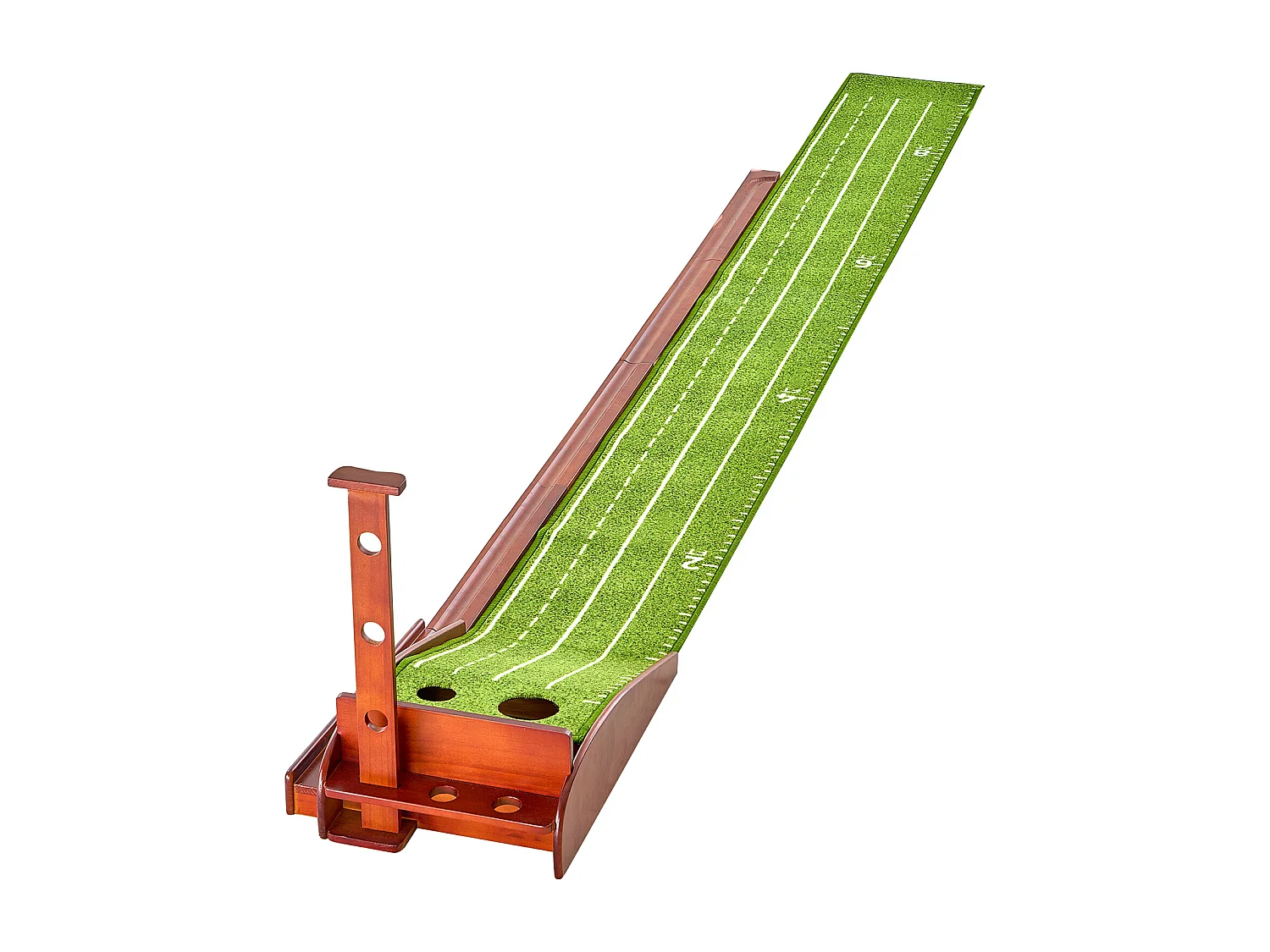 Alfombra de Golf SucceBuy 2 Hoyos para Entrenamiento en Interior, Retorno Automático de Bola, Guía de Alineación, Mini Set de Golf con 3 Bolas