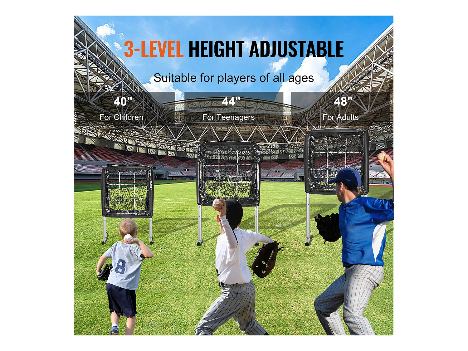 Filet d'Entraînement de Baseball SucceBuy, 69 x 71 cm, Filet de Lancer de Softball de Baseball à 9 Troux, Adapté aux Jeunes et aux Adultes