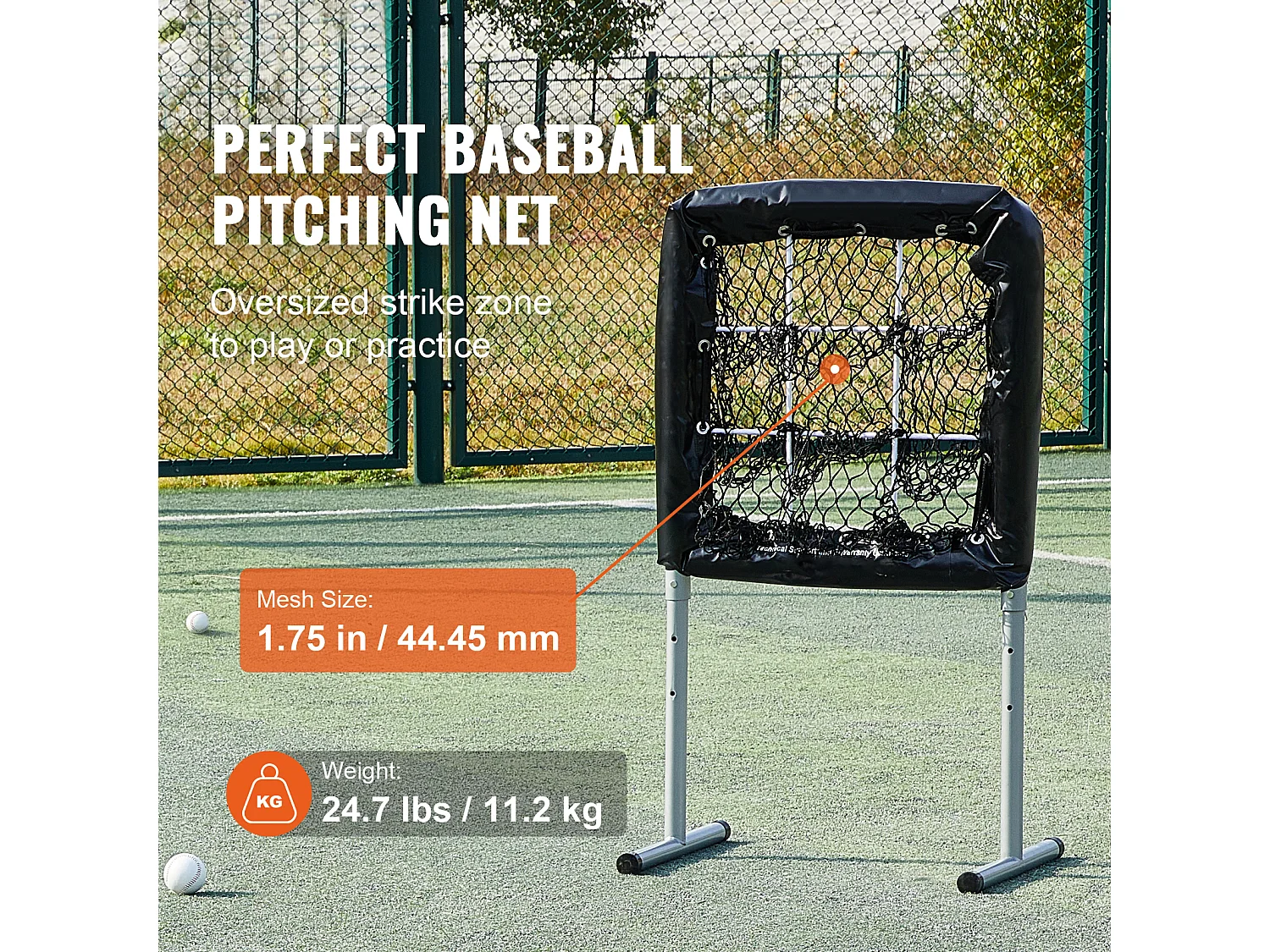 Filet d'Entraînement de Baseball SucceBuy, 69 x 71 cm, Filet de Lancer de Softball de Baseball à 9 Troux, Adapté aux Jeunes et aux Adultes