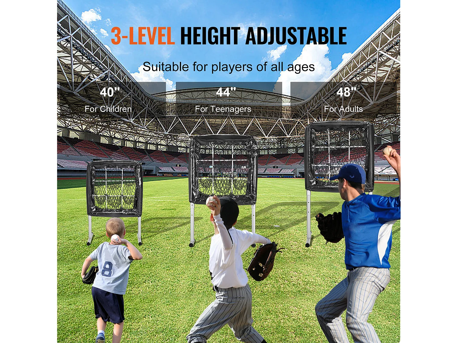 Filet d'Entraînement de Baseball SucceBuy, 69 x 71 cm, Filet de Lancer de Softball de Baseball à 9 Troux, Adapté aux Jeunes et aux Adultes