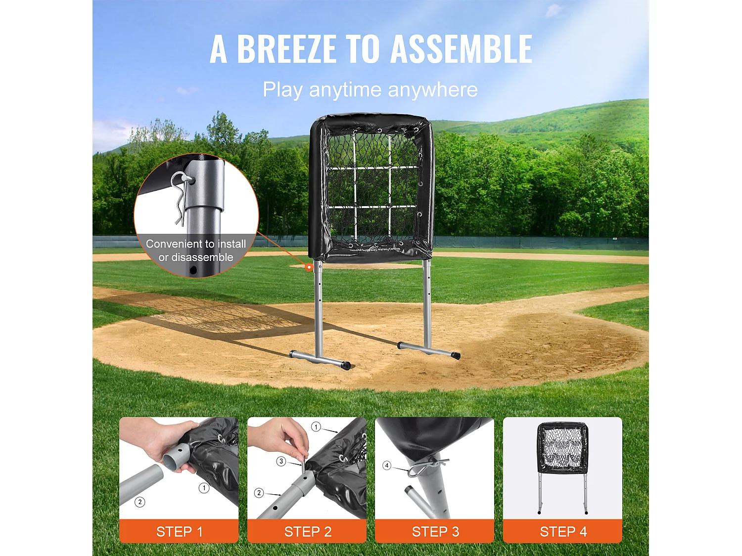 Filet d'Entraînement de Baseball SucceBuy, 69 x 71 cm, Filet de Lancer de Softball de Baseball à 9 Troux, Adapté aux Jeunes et aux Adultes