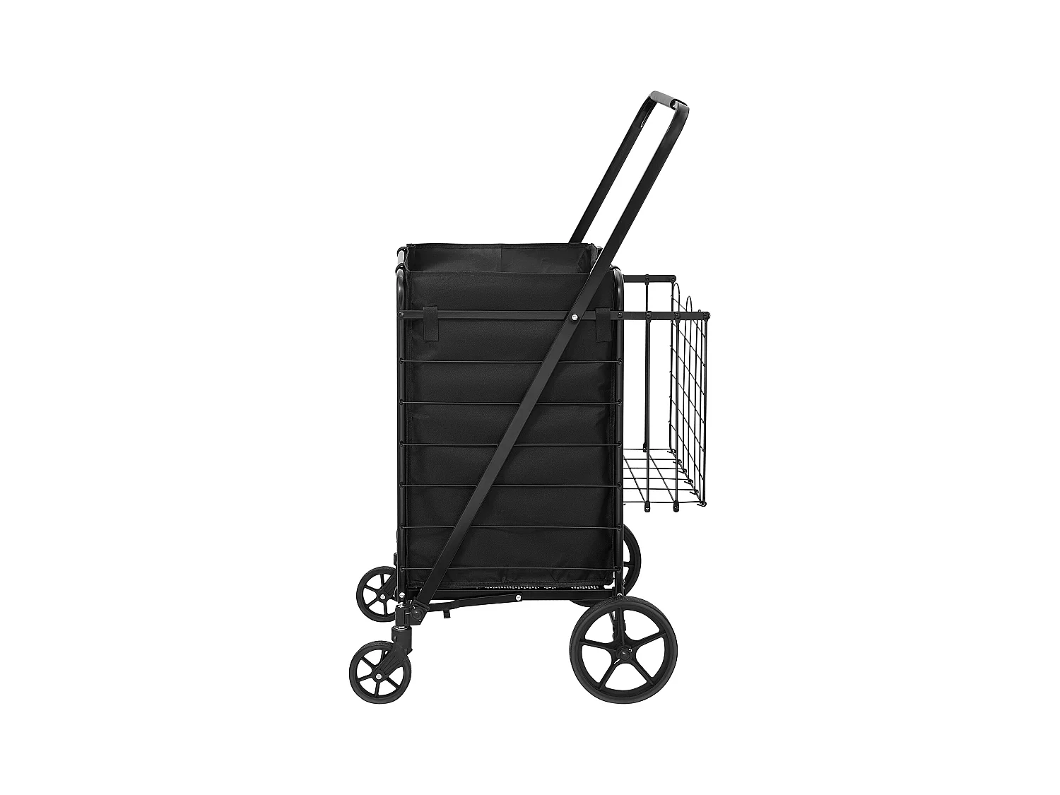 Chariot de Courses SucceBuy Pliable, Chariot D'épicerie Roulant avec Paniers Doubles, Capacité de 150 kg