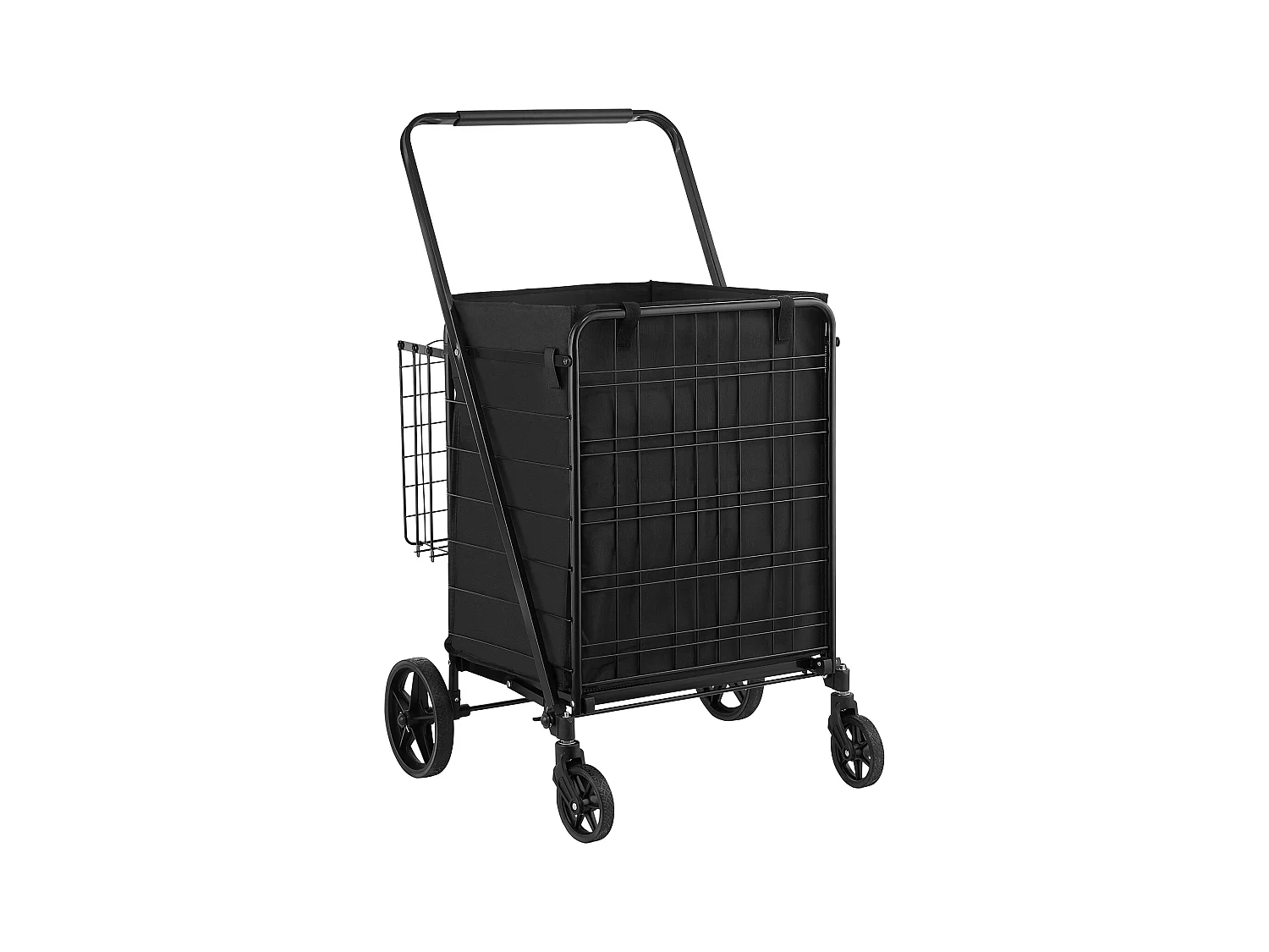 Chariot de Courses SucceBuy Pliable, Chariot D'épicerie Roulant avec Paniers Doubles, Capacité de 150 kg