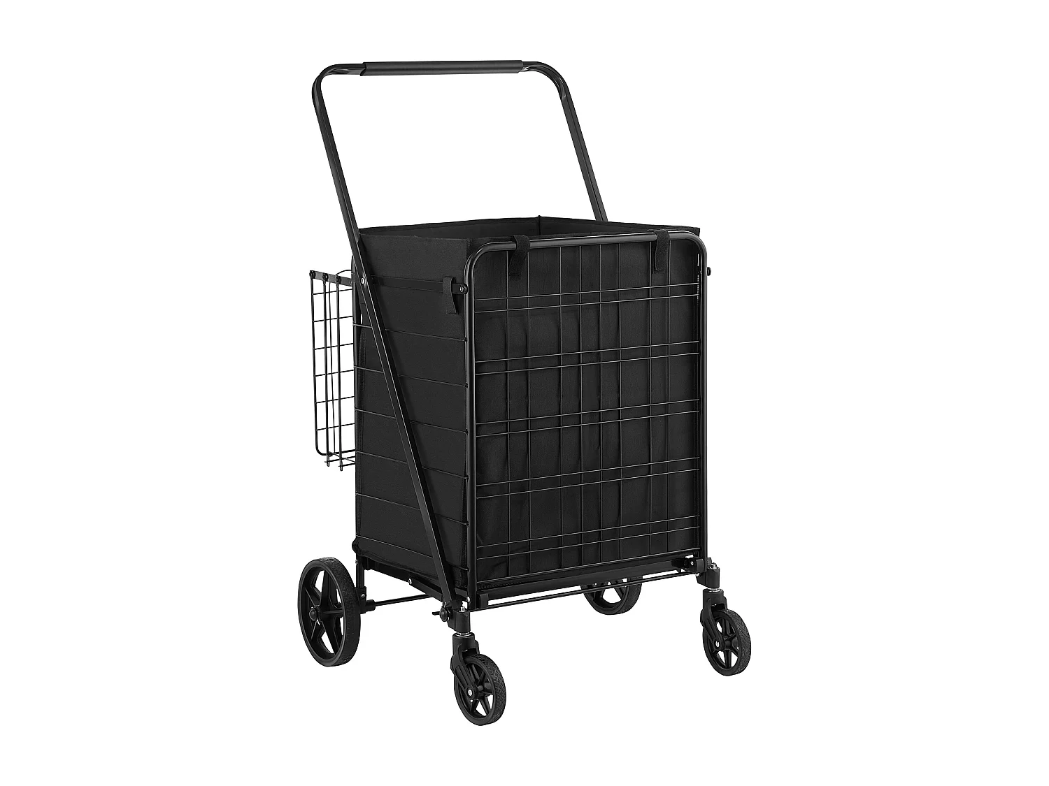 Chariot de Courses SucceBuy Pliable, Chariot D'épicerie Roulant avec Paniers Doubles, Capacité de 150 kg