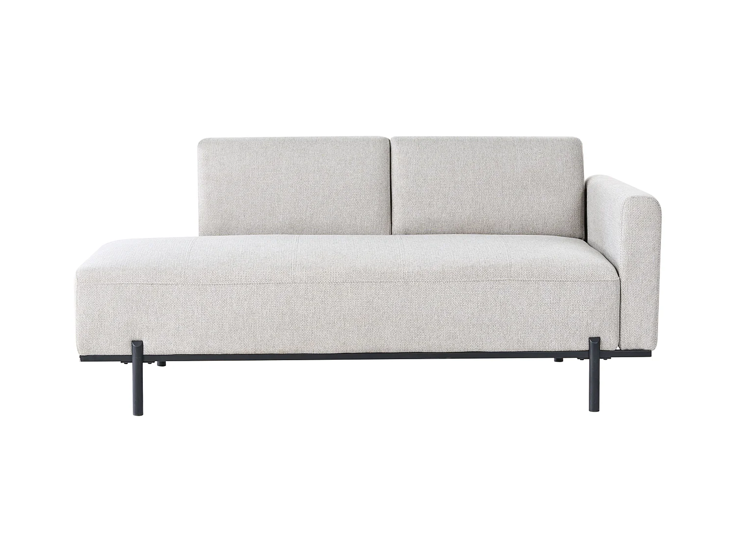 Chaise longue SAVASSE Lin synthétique Gris clair