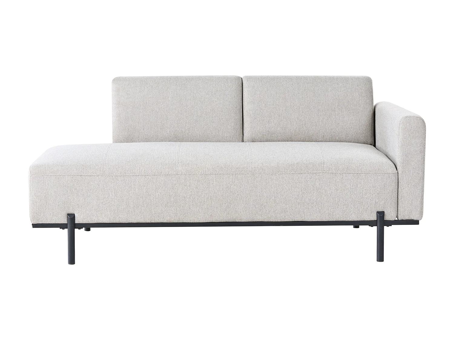 Chaise longue SAVASSE Lin synthétique Gris clair